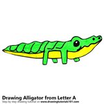 How to Draw an Alligator from Letter A