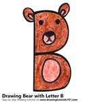 How to Draw a Bear from Letter B