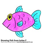 How to Draw a Fish from Letter F