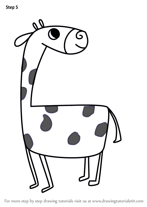 Learn How To Draw A Giraffe From Letter G Animals With Letters Step By Step Drawing Tutorials