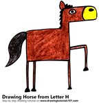 How to Draw a Horse from Letter H