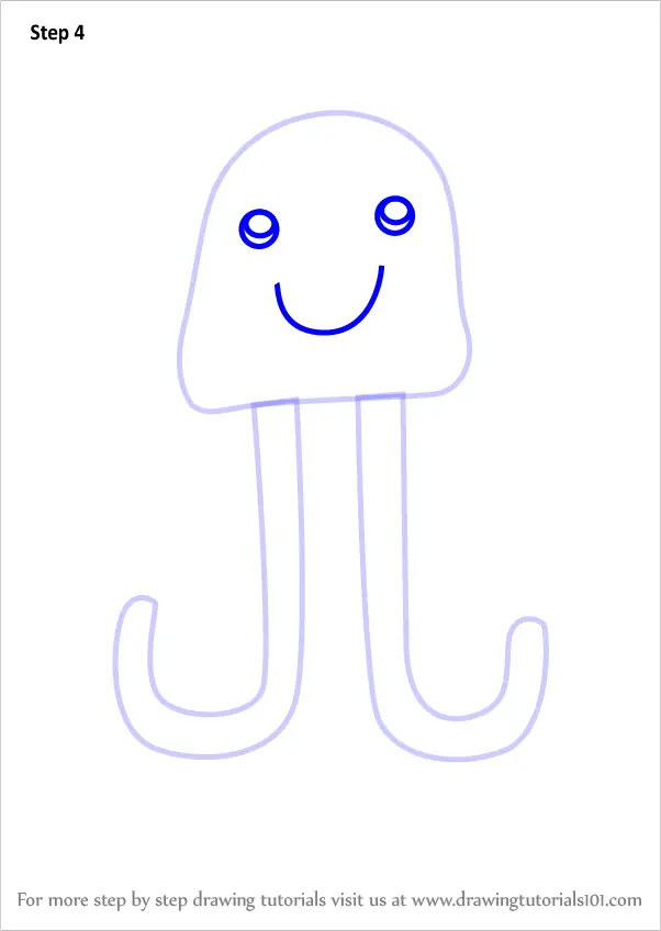 Learn How To Draw A Jellyfish From Letter J Animals With Letters Step By Step Drawing Tutorials