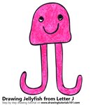 How to Draw a Jellyfish from Letter J