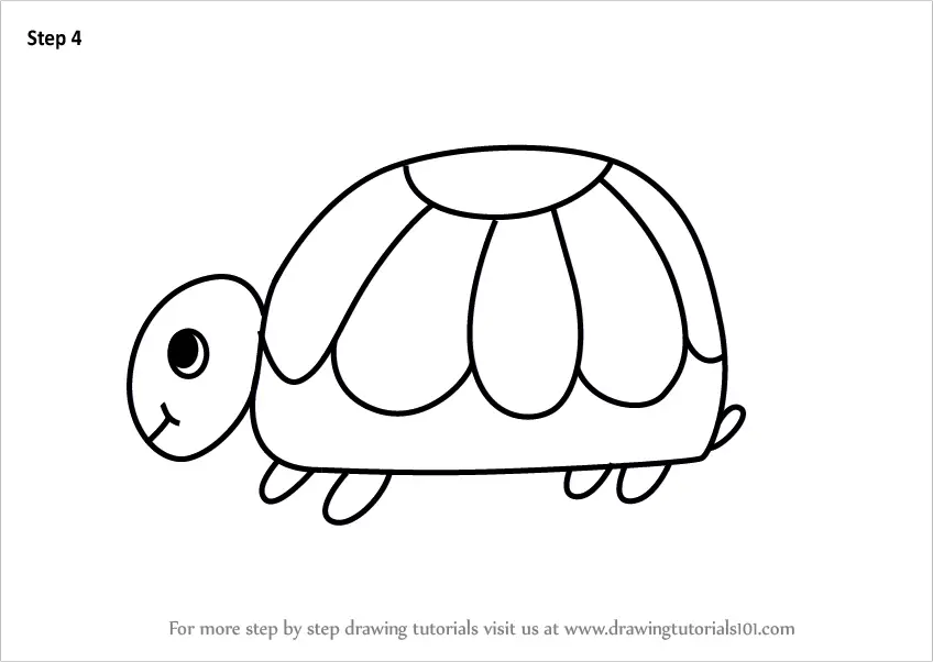 How to Draw a Turtle from Letter A (Animals with Letters) Step by Step ...