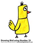How to Draw a Bird using Number 19