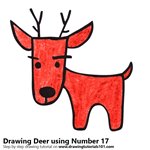 How to Draw a Deer using Number 17