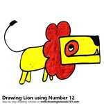 How to Draw a Lion using Number 12