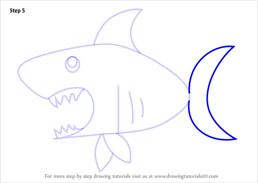 How to Draw a Shark using Number 21 (Animals with Numbers) Step by Step ...