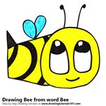 How to Draw a Bee from word Bee