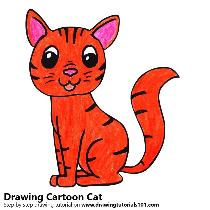 cat drawing cartoon