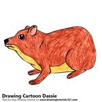 How to Draw a Cartoon Dassie