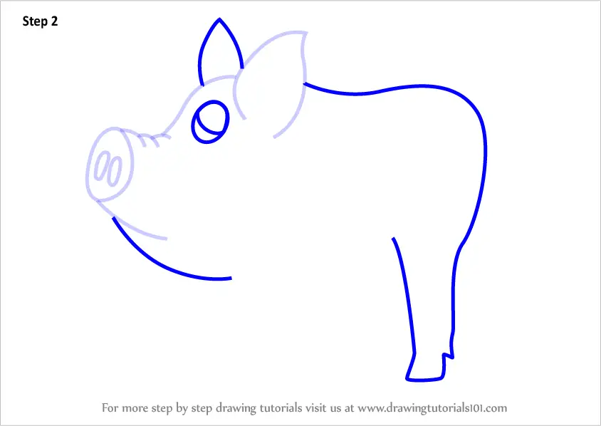 British Landrace Pig Breed Cartoon Retro Drawing  Stock Illustration  58232296  PIXTA