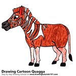 Cartoon Quagga Color Pencil Sketch