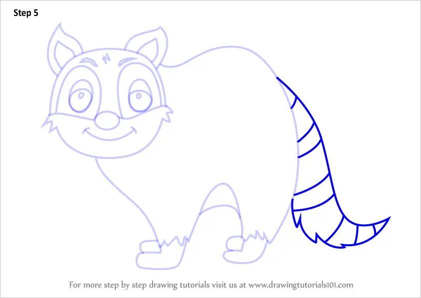 How To Draw Cartoon Raccoon How To Draw A Cartoon Raccoon