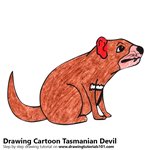 Cartoon Tasmanian Devil Color Pencil Sketch