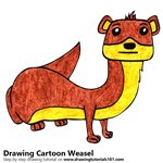 Cartoon Weasel Color Pencil Sketch
