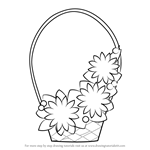 How to Draw Flowers Basket for Kids