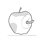 How to Draw an Apple with Worm