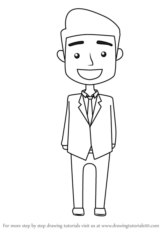 Learn How to Draw a Business Man for Kids (People for Kids) Step by