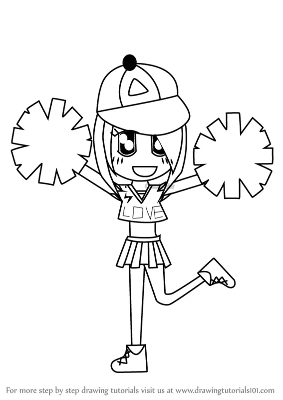 How to Draw a Cheerleader Cartoon (People for Kids) Step by Step ...
