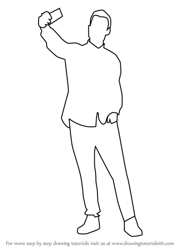 how to draw a person standing easy
