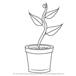 How to Draw Plant in Pot
