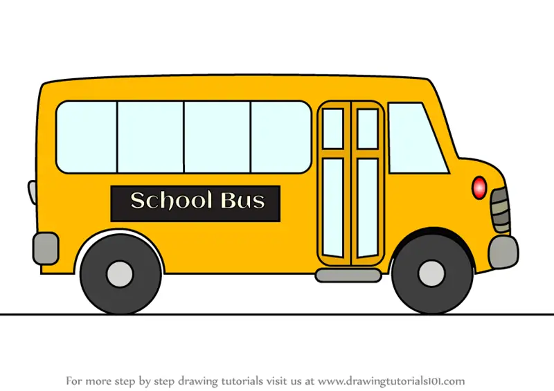 Learn How To Draw Cartoon School Bus Vehicles Step By Step