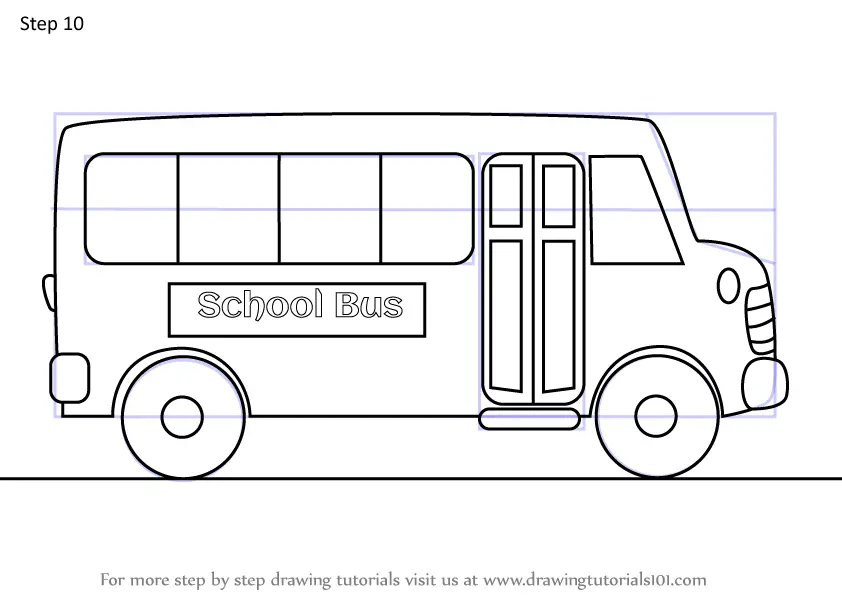 Easy Bus Drawing : How To Draw A Bus Step By Step | Bocainwasul