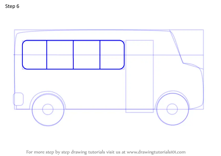 Learn How To Draw Cartoon School Bus Vehicles Step By Step