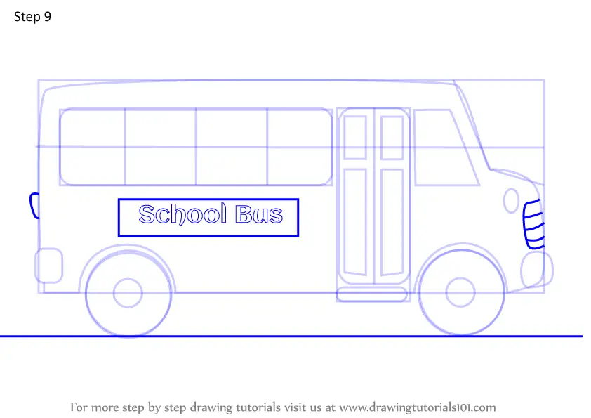 How To Draw Cartoon School Bus (vehicles) Step By Step 