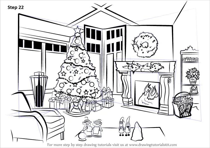 How to Draw Christmas Celebrations (Christmas) Step by Step