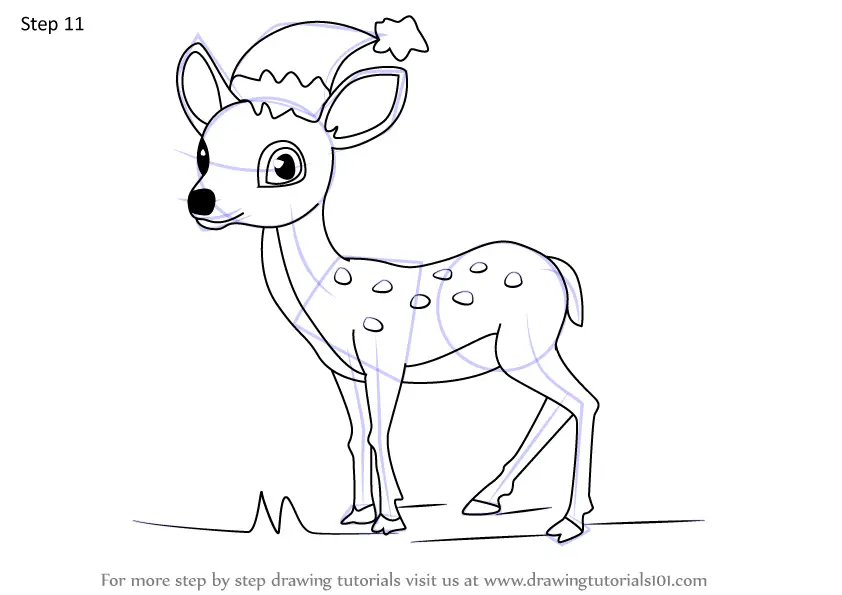 Learn How to Draw Christmas Deer (Christmas) Step by Step : Drawing