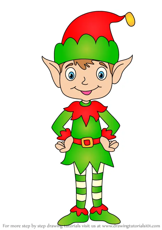 How to Draw Christmas Elf (Christmas) Step by Step