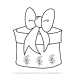 How to Draw Christmas Giftbox with Ribbon