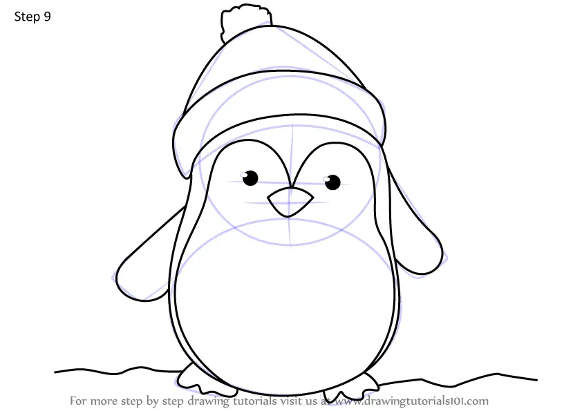How to Draw Christmas Penguin (Christmas) Step by Step