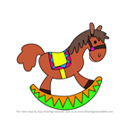 How to Draw Christmas Rocking Horse