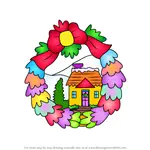 How to Draw Christmas Wreath in House