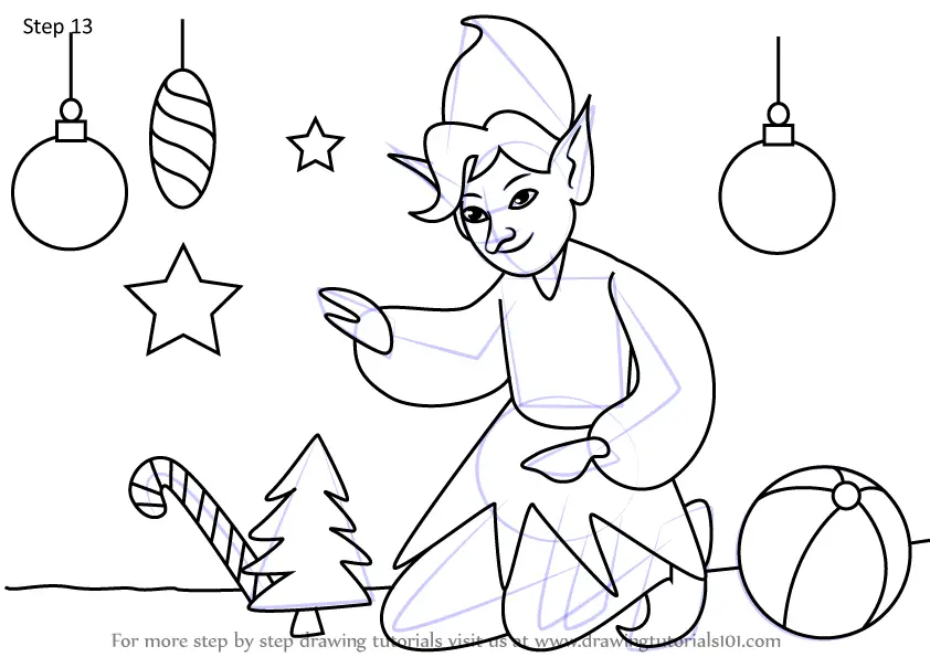 Download Learn How to Draw Elf with Christmas Decorations ...