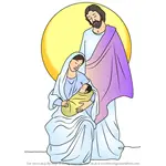How to Draw Holy Family Nativity Scene