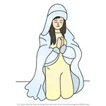 How to Draw Person Praying Nativity Scene