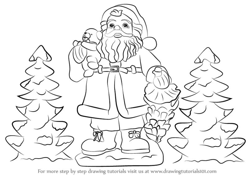 Santa Gifts Coloring Book Outlines Santa Stock Vector (Royalty Free)  2321470273 | Shutterstock