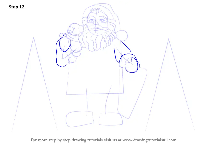 Learn How to Draw Santa Claus with Gifts (Christmas) Step by Step