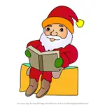 How to Draw Santa Reading a Book