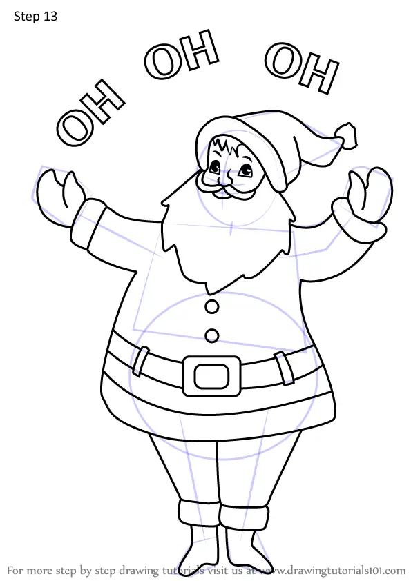 Download Learn How to Draw Santa Saying ho ho ho (Christmas) Step ...