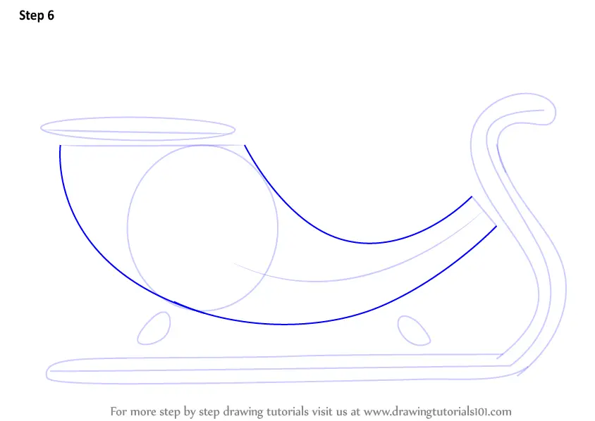 Learn How to Draw a Sleigh for Kids (Christmas) Step by Step Drawing