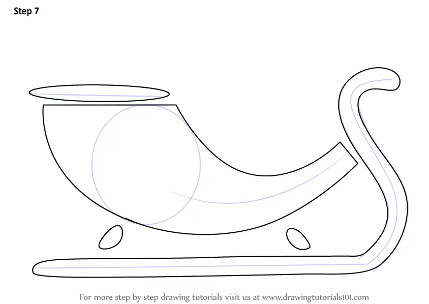 How to Draw a Sleigh for Kids (Christmas) Step by Step