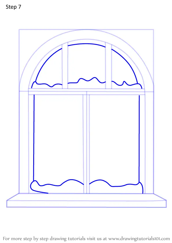 Learn How to Draw Winter Window (Christmas) Step by Step : Drawing