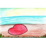 How to Draw Heart on Beach Scene
