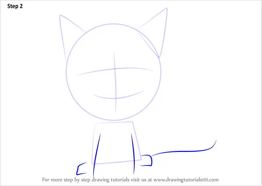 How to Draw Kawaii Mittens Cat from Bolt (Kawaii Characters) Step by ...