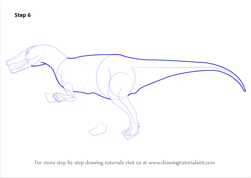 How to Draw a Baryonyx (Dinosaurs) Step by Step